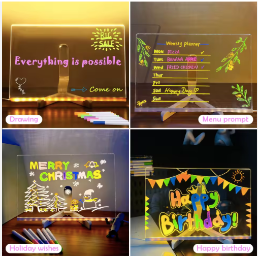 Placă Acrilică Luminată pentru Desene și Mesaje